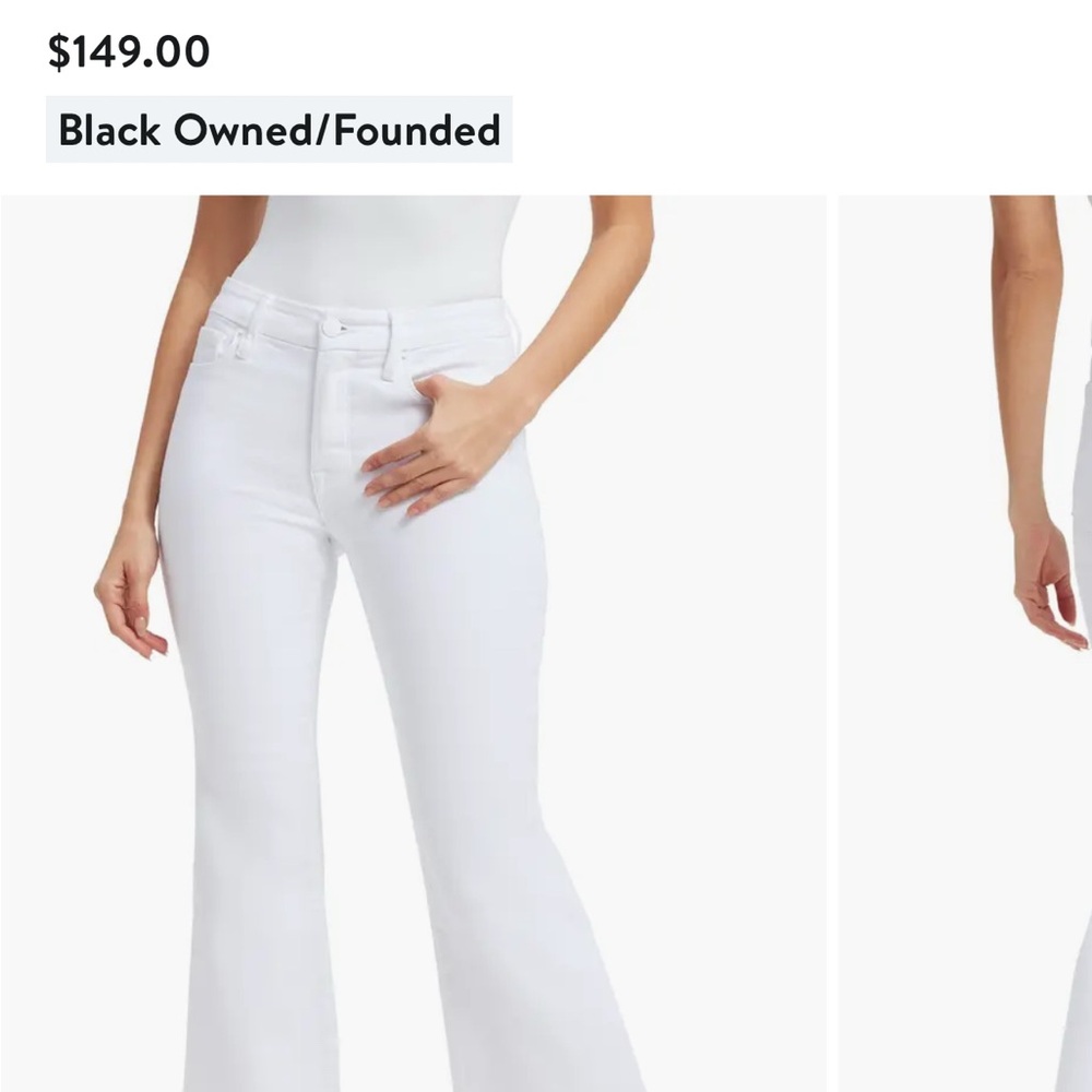 Good American crop mini boot jeans